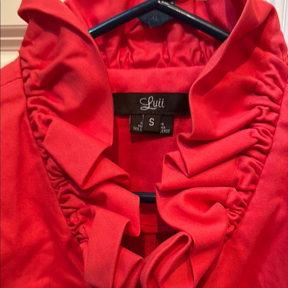 Luii Red Ruffled Blazer - Picture 4 of 5